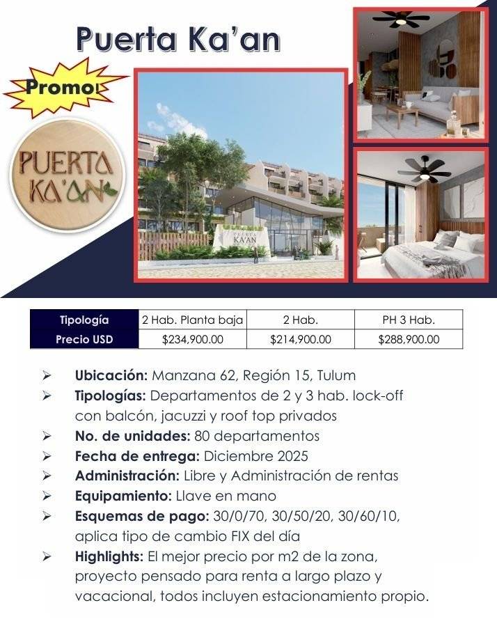 Departamentos con roof top y jacuzzi en Tulum 3