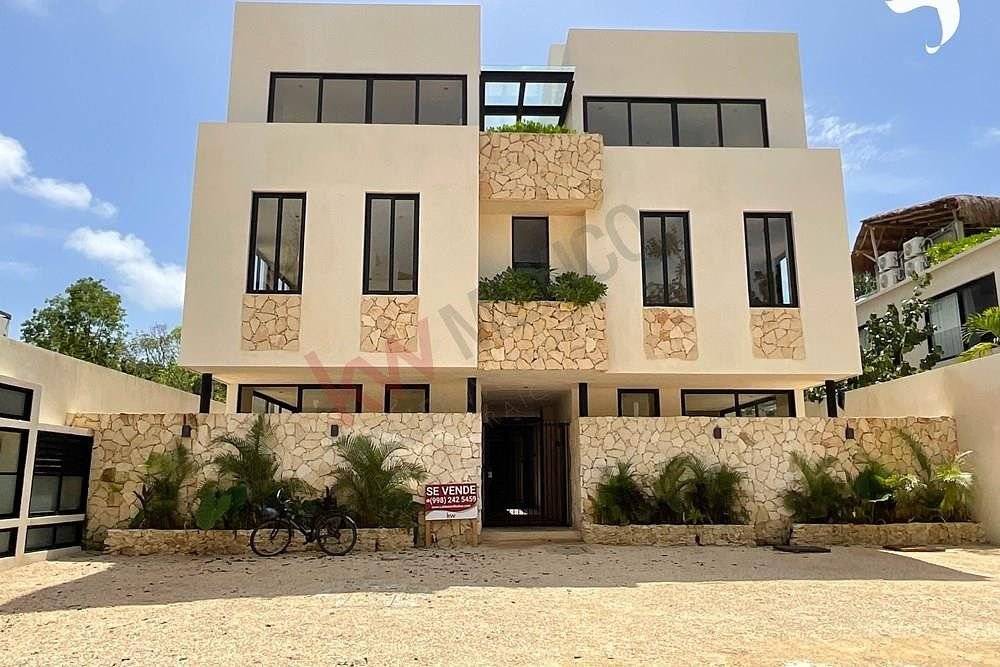 Moderno departamento con terraza y alberca en Tulum 2