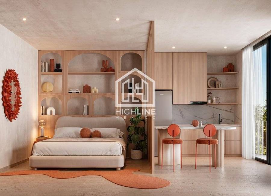 Departamento moderno con alberca en Tulum 1