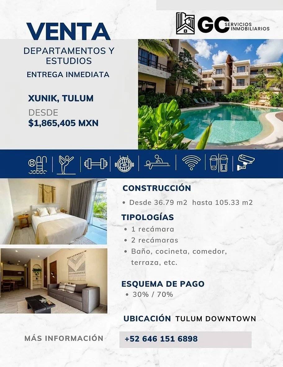 Departamentos con jardín en Tulum Downtown 1