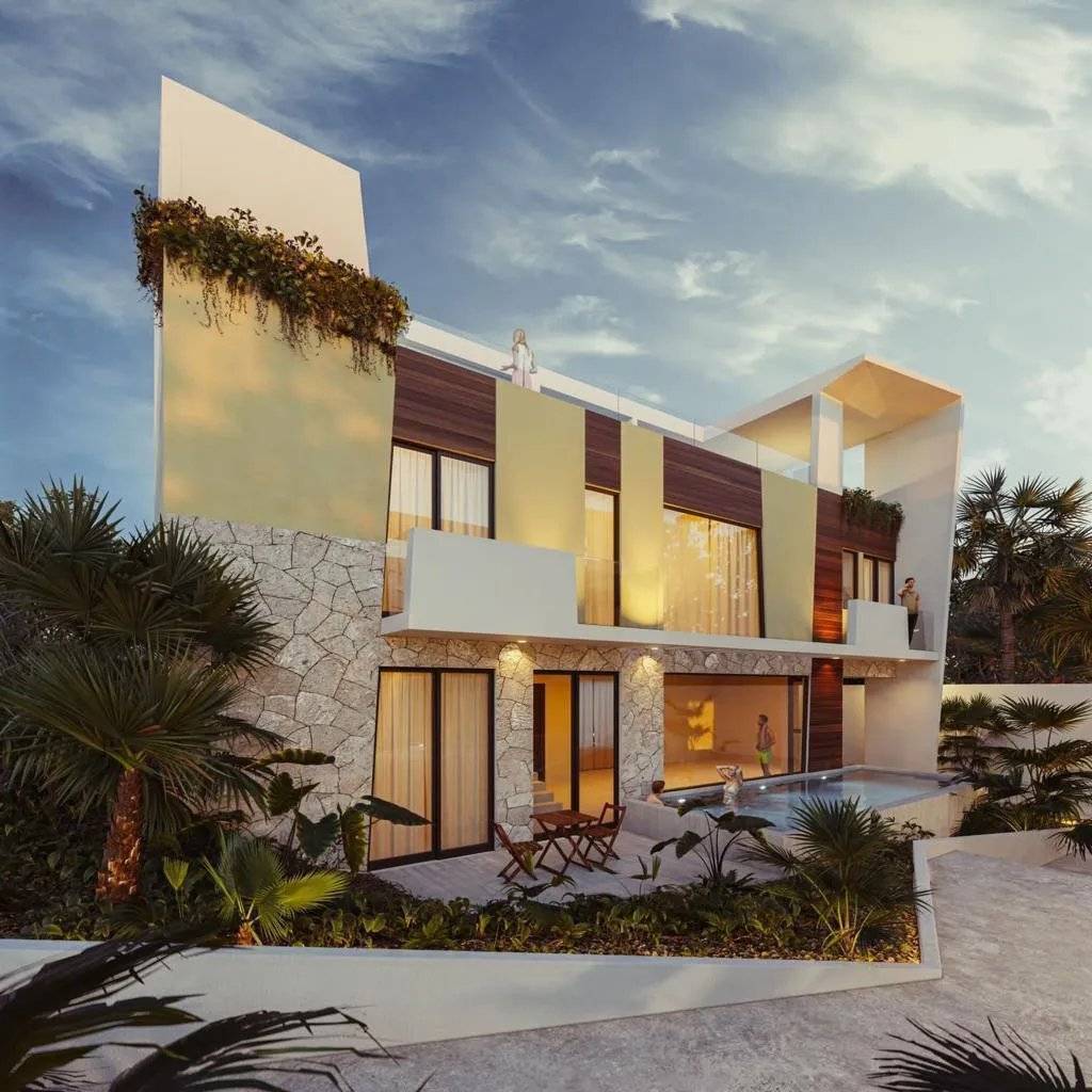 Ático con piscina y vista al océano en Tulum 5
