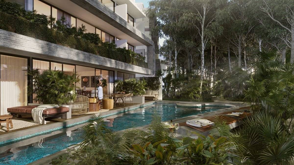 Vive el lujo en Tulum con vista al parque 3