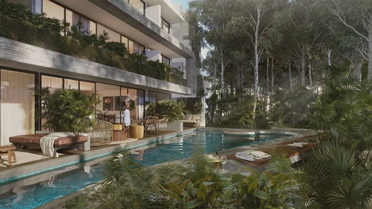 Exclusivo departamento en Tulum con jardín y alberca 5