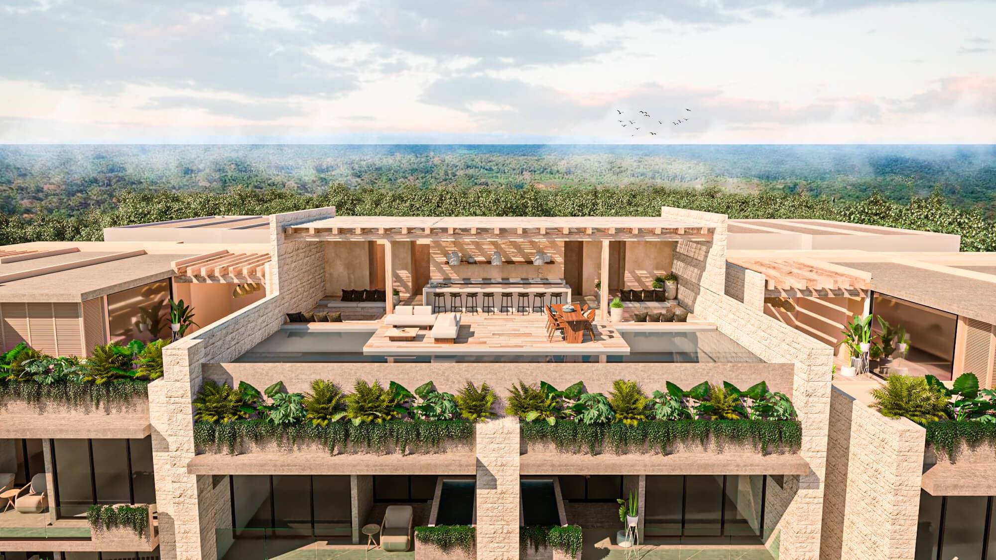 Penthouse con alberca y vista al mar 4