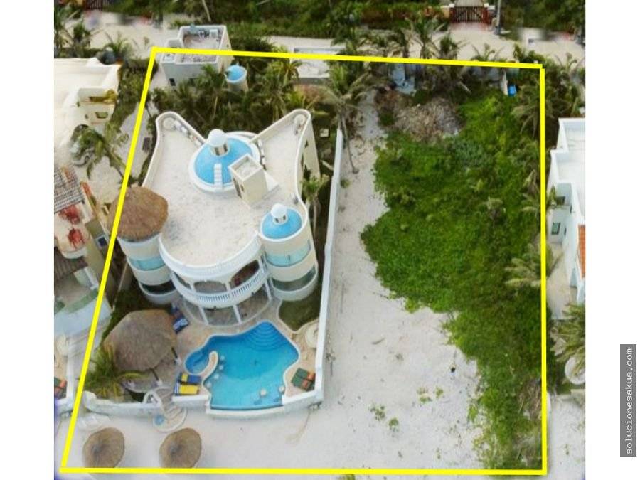 Villa de lujo y terreno frente al mar en Tulum 3