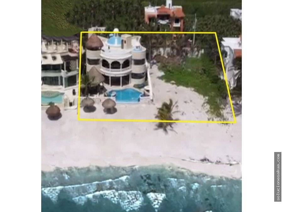 Villa de lujo y terreno frente al mar en Tulum 2